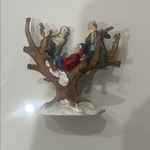 Charming Holiday Tree Figurine with Children